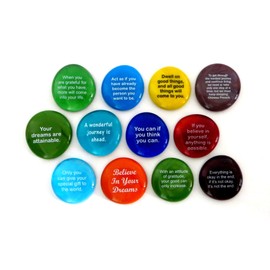 Destiny Stones, 12 Glass Stones To Help You Create Your Own Future. Encouraging and Motivational Messages on Beautiful Word Rocks, by Lifeforce Glass.