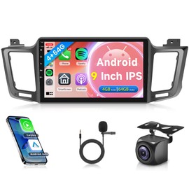 4G+64G Car Radio for Toyota RAV4 2013-2019 for Original car with Screen, Rimoody Android Car Stereo Carplay 10.1 Inch Touch Screen Android Auto GPS WiFi Bluetooth FM/RDS EQ Mirror Link+ Backup Camera