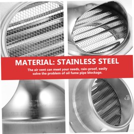 COHEALI Stainless Steel Soffit Vent Cover Outdoor Wall Mount Extractor for Kitchen and Dryer Ventilation Rainproof Design with Mesh Screen for Easy Installation and Excellent