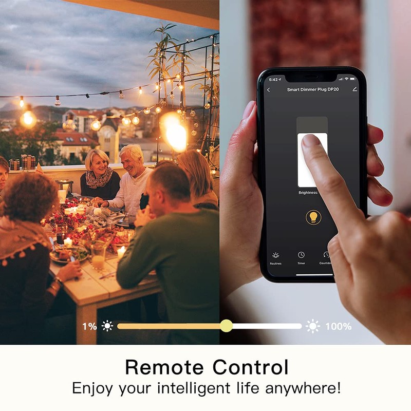 Alexa Smart Dimmer Plug, Treatlife Plug-in Lamp Dimmer Switch for