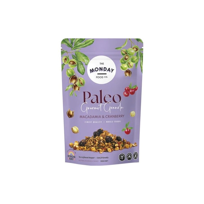 The Monday Food Macadamia and Cranberry Paleo Granola 300 g,
