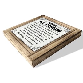 Thank You Gifts, You're My Person Poem, Box Wood Plaques Desk Décor, Anniversary Poem for Home Decor, Valentines Gift, Wife Gift, Husband Gift, Friendship Gift for Best Friend, Romantic Gift for Her