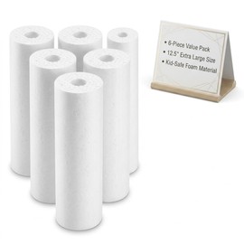 Hemobllo 6pcs White Foam Cylinders 12.5×3.5in – Kid-Safe Polystyrene Craft Tubes for DIY Christmas Ornaments, Wedding & Classroom Projects