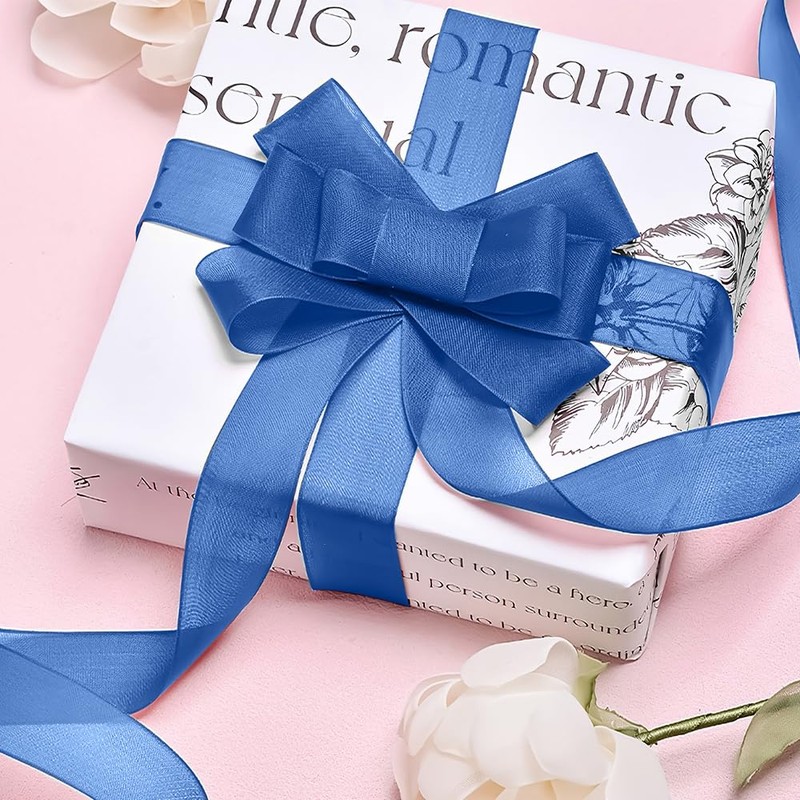 Blue Ribbon for Gift Wrapping 1 Inch 50 Yards Ribbons