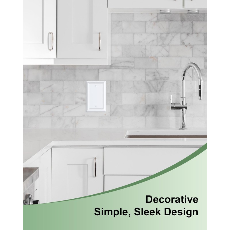 2-Pack Single Blank Wall Plate, Durable Natural Bamboo Fiber Wall
