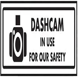 V Safety Dashcam in Use For our Safety Sign - 200mm x 80mm - Window Sticker