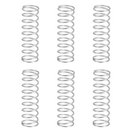 sourcing map 6Pcs Compression Springs, 1.2mm Wire Diameter x 15mm OD x 50mm Length 304 Stainless Steel Extension Spring Ballpoint Pen Pressure Springs for Shop Home Repairs, Silver