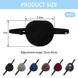 TRKETK 6 Pcs Eye Patches for Adults Adjustable Patches Medical Patch Left or Right Eyes Comfortable Soft Blindfolds for Amblyopia Lazy for Adults and Kids Vision Training and Recovery