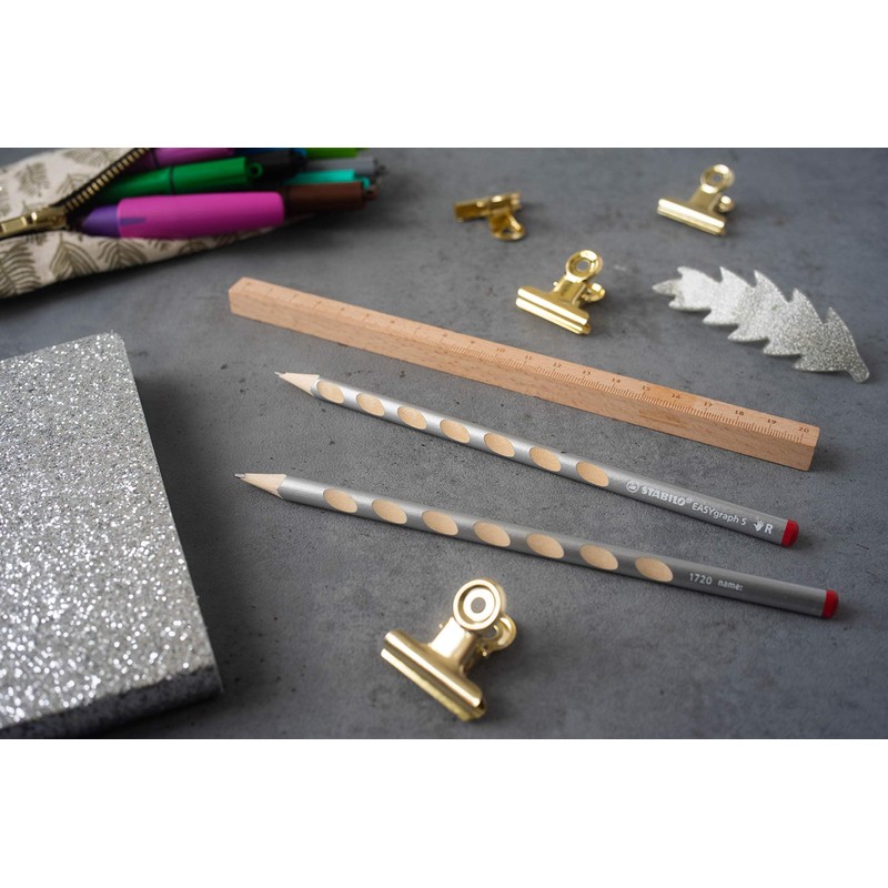 STABILO EASYgraph S Metallic Edition Slim Triangular Pencil for Right-Handed