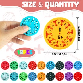 TAIHOBO 18PCS Maths Fidget Spinner, Educational Fidget Toys for Kids, Double Sided Fidget Spinners for Kids, Spinner Toy for Home School (Addition Subtraction Multiplication and Division)