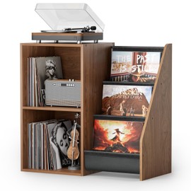 Record Player Stand,Turntable Stand with Vinyl Record Storage,Record Player Table with Vinyl Display Holder Shelf,Record Player Cabinet with 220 Albums Organizer,Media Console Cabinet for Stereo Audio