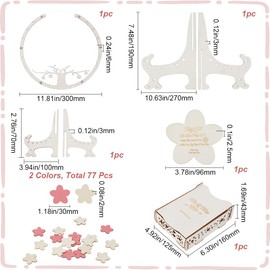 GORGECRAFT Rustic Wedding Guest Book with Cherry Blossom Tree Alternative Guest Book Signs for Wedding Receptions 78 Pieces Wooden Flowers Picture Frame Dropbox for Bridal Anniversary Birthday Party