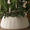 Knitted Christmas Tree Collar: Cream White Double Cable Knit Vertical