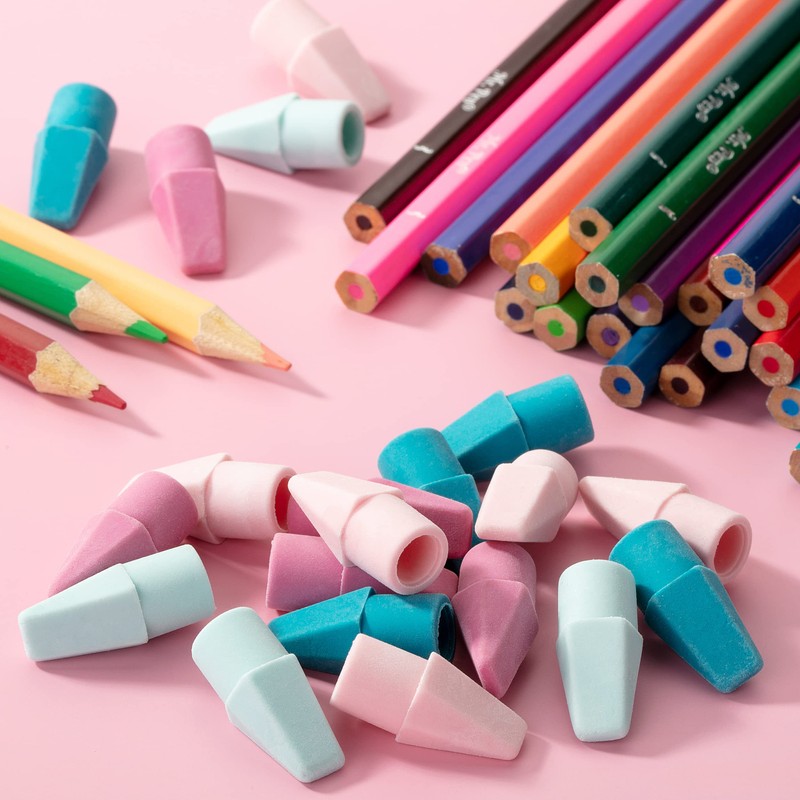 Mr. Pen- Pencil Erasers Toppers, 1000 Pack, Colorful, Latex Free,