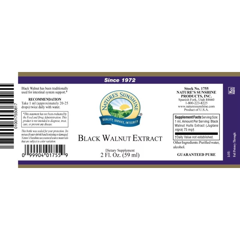 Natures Sunshine Products Black Walnut Nogal Negro Natures Sunshine 59ml