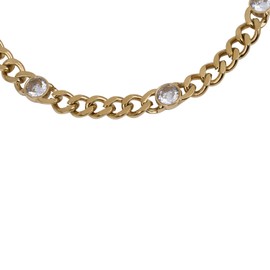 LuckyLy Pulsera Mujer de Cadena de Oro 14k con Zirconia Cúbica tipo Cubana, Brazalete de Acero Inoxidable con Baño de Oro 14k – Regalos para Mujer Navidad, Regalos para Mamá, Modelo Kary Oro