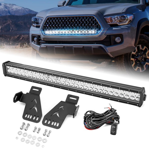 WeiSen 32" LED Dual Row Light Bar Front Hidden Grill