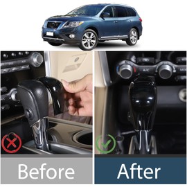 Lcojicep ABS Car Gear Shift Knob Cover Compatible with Nissan Pathfinder 2013-2018 Gear Head Cover Gear Handle Head Gear Lever Protective Shel (Shift knob Head Patch，Piano Black)