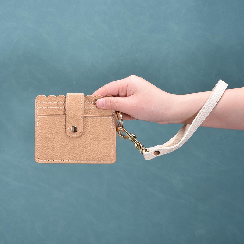 SUIKIHUM Leather Wristlet Strap, 20cm/7.87" Long KeyChain Hand Strap, Army