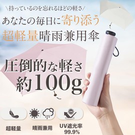 LEA RON Ultra Lightweight, Approximately 3.5 oz (100 g), Folding Umbrella, Compact, Lightweight, Completely Blackout, Sun Protection, UV Protection, Can Be Used in Rain or Shine, For Both Sun and