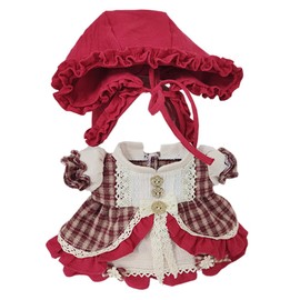 niannyyhouse 6.9 inches (20 cm) Plush Doll Clothes Red Short Cloak Dress Clothes Cotton Doll Accessories