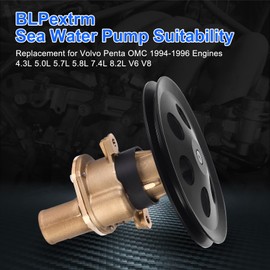 Sea Water Pump 3855778 Fits for Volvo Penta OMC 1994 1995 1996 4.3L 5.0L 5.7L 5.8L 7.4L 8.2L V6 V8 Engines Replace 3852398 3851623