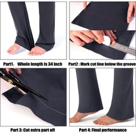 G Gradual Women's Yoga Pants 4 Pockets High Waist Dress Pants Tall Bootcut Work Pants, Khaka-01, Large