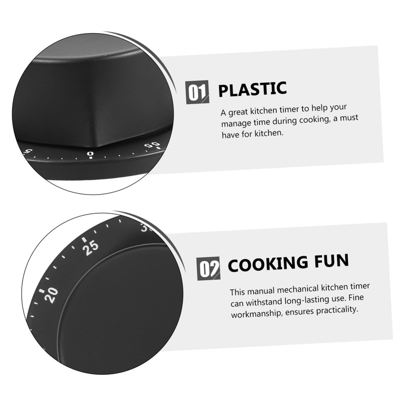 GRIRIW Manual Mechanical Kitchen Timer Stainless Steel Baking Reminder Device