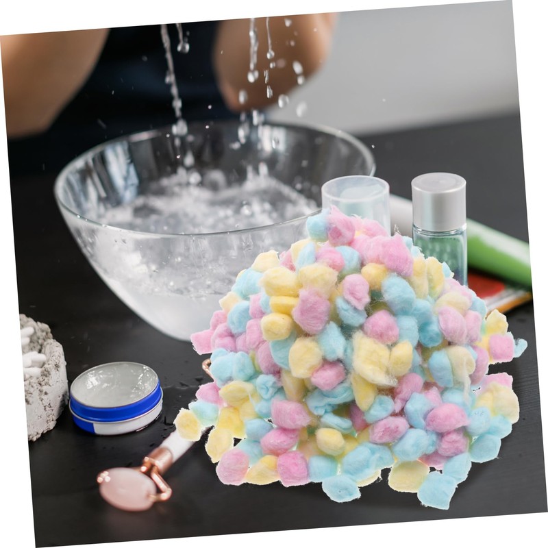 WOONEKY Soft Absorbent Baby Cotton Balls 500g Pack Yellow for