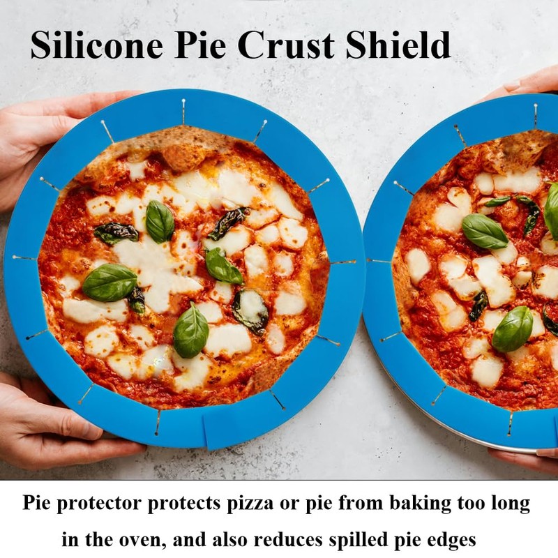 Adjustable Silicone Pie Crust Shields Baking Protectors Cover Ring Fits
