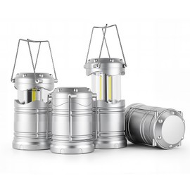 Lichamp LED Camping Lantern, 4 Pack Battery Powered Flashlight for Power Outages, Portable Collapsible Hanging Light Essential for Home, Outdoor, Emergency Lamp Survival Kit Gear for Hurricane, B4SL