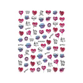 Generic Heart Love Nail Sticker Valentine Day Bear Love You Kiss Nail Decal Sticker Xh829Sa Nail Wraps Art Stickers Manicure Supplies for Women for Home Nails Full Long Lasting Easy Apply and Remove