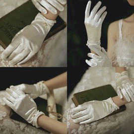 Doyeemei Women's Wedding Gloves, UV Protection Gloves, Bride Gloves, Sunscreen, UV Protection, Weddings, Short, Anti-Slip, Thin, For Driving, Spring and Summer, Wedding Gloves, Party Gloves, Bride