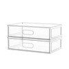Aurblozen 2 Pack Clear Makeup Storage Drawer, 12.1''W Stackable Bathroom