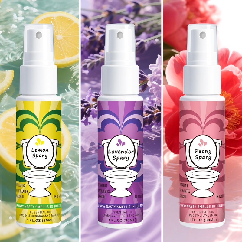 Toilet Spray for Poop 3 Pack, Travel Size Variety, Bathroom