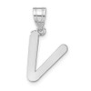 Real and Solid 14K White Gold Polished Bubble Letter V