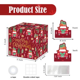 Christmas Money Box Gifts with Pull Out, Surprise Gift Boxes for Women, Men, Girls, Boys & Friends - 35 Pcs Transparent Bags, Fun Party Decorations