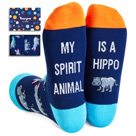 HAPPYPOP Hippo Gifts for Men Women - Hippo Socks Ocean Gifts Teens, Hippopotamus Socks Unisex Animal Socks