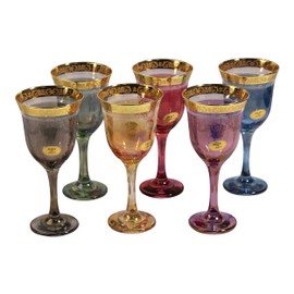 Lorenzo Import - Corona Wine Goblets (Set of 6), Multicolor