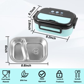 Tinaforld 304 Stainless Steel Lunch Box Leakproof Food Storage Containers, Bento Box for Adults,Men,Women