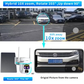 LETSCEE Cameras for Home Security Wireless Outdoor Solar,Alexa Security Camera Outside,360 PTZ Outside WiFi Camera Dual Lens 10x Zoom,Night Vision,2K,Water Proof, No Month Fee