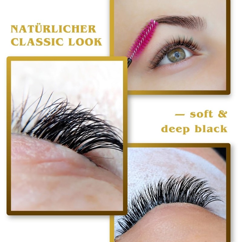 2D Eyelash Fans, Full Black Classic 1:1 Lash Extensions, C