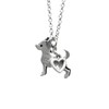 Chihuahua Charm Necklace, Dog Pet Lover Gift, Silver Metal with