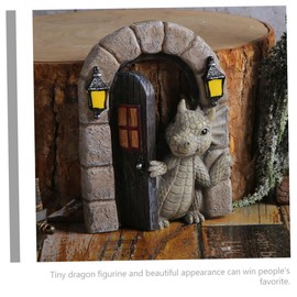 Kisangel 2pcs Resin Dragon Garden Decoration Resin Dragon Statue Outdoor Ornament Garden Art Decor