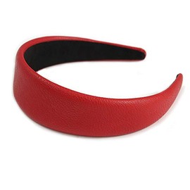 Red Wide Chunky PU Leather, Faux Leather Hair Band/HeadBand/Alice Band