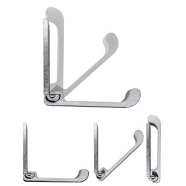 Fuxxer® 5 x Folding Multi-Purpose Hooks, Wardrobe Hooks, 75 x 67 mm, Set of 5, Silver