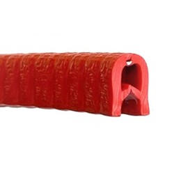 Small Flexible Red PVC Rubber Push On Edge Protection Trim Fits 1-2mm Per Metre