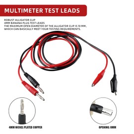 DIANN 2pcs 4mm Banana Plug to Alligator Clip Test Lead Cable Line Wire for Multi-Meter, Electrical Test Jumper Wire 100cm/3.3ft