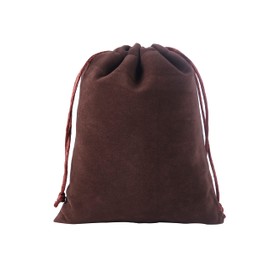 Sansam Medium Velvet Gift Bags with Drawstring, 10pcs 5.2x6.8 Inch Brown Drawstring Velvet Cloth Jewelry Pouches,Tarot Rune Bags
