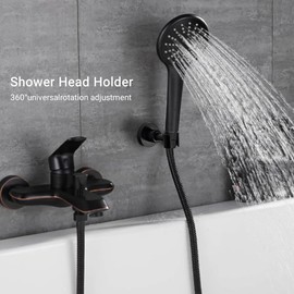 Shower Head Holder Hand Shower Bracket for Stainless Steel Wall Mount Bracket Universal Shower Head Holder 360° Angle Adjustable Shower Holder